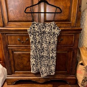 Vici Black and White Floral Midi Dress Size XL